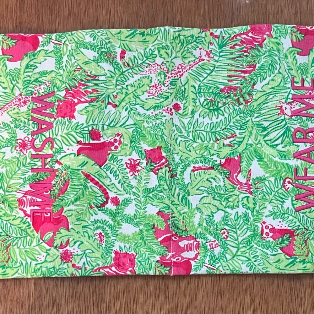 Lilly Pulitzer Green and Pink Tropical Print Fabric